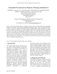 2 malaysia and sustainable development sustainable development is still at its earlier stages in malaysia (hezri, 2005), and although 2.1 housing in malaysia the malaysian housing industry falls under jurisdiction of various regulations such as housing development (control and. Pdf Sustainable Development In Malaysia Planning And Initiatives