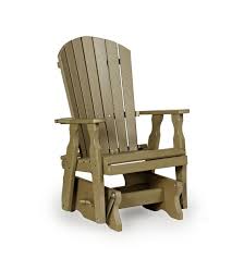 Amish Fan Back Single Poly Lumber Patio Glider Chair Outdoor Glider Cheap Modern Furniture Metal Outdoor Furniture