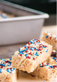 Red White Blue Rice Krispies Treats Recipe Fourth Of July Food Rice Krispie Treats Rice Krispies