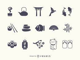 Japan Icon Silhouette Set Japan Icon Japanese Icons Japan Art Design