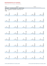 Grate 1 Worksheets Addition In Columns Add Two Numbers In Columns Sums Up To 1 Math Addition Worksheets 1st Grade Math Worksheets First Grade Math Worksheets