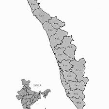 Districts, cities and towns with population statistics, charts and maps. Outline Map Of Kerala State India Abbreviations Refer To The Download Scientific Diagram