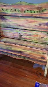 Giving New Life To My Old Bench Unicorn Spit Challenge Pallet Furniture Outdoor Painted Furniture Unicorn Painting