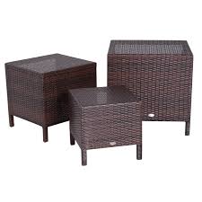 Couchtisch glas silber rechteckig 50 x 100 cm orland. Outsunny Beistelltisch 3er Set Couchtisch Gartentisch Satztisch Balkontisch Polyrattan Braun 40x40x40 50x50x50 60x60x60 Cm Tische Garten Mcgrawfertilizer Com