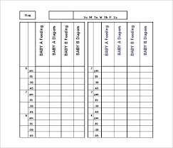 baby schedule template for nanny printable schedule template