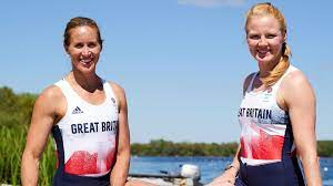 The rowing gold medal winners for team gb heather stanning and helen glover hail. K67lxrtf2pobrm