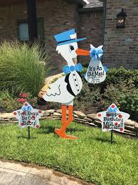 Birthday Yard Signs Houston Texas One Sign Day New Baby And Birthday Sign Rentals Houston Texas Area Birthday Sign Birthday Yard Signs Stork Yard Sign