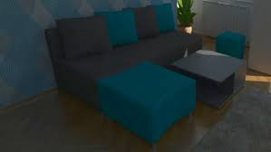 One side of this sofa will always be longer than the other side. L Shaped Sofa Pouffe Coffee Table 3d Warehouse