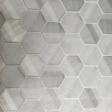 Recessed lighting trims by juno lighting range from delicate, simple styles of white and chrome to more decorative trims featuring metal bands or as you plan to install recessed lighting in your home, it is important to know whether your home requires a remodel or new construction style housing. Hexagon Gray Silver Metallic Textured Wallpaper Geometric 3d Contemporary Wallpaper By Wallcoverings Mart Z44810 Houzz