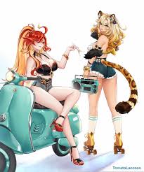 tomatolaccoon, genshin impact, mavuika (genshin impact), xilonen (genshin  impact), 2girls - Anime R34