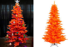Unroll both pastry sheets onto baking tray, and use a pizza cutter or knife to cut a christmas tree shape into the dough; Walmart Is Selling The Cutest Bright Orange Christmas Trees