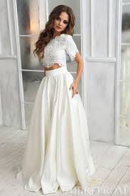 Two Piece Wedding Dress Short Sleeves Bridal Gowns W795 Wedding Dress With Pockets Short Sleeve Wedding Dress Short Wedding Dress