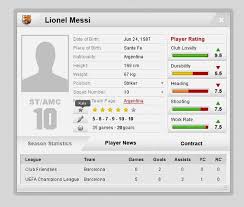 Detailed Soccer Player Statistics Table Psd Soccer Players Player Card Soccer Cards