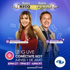 Nuevo rico nuevo pobre is a colombian telenovela produced and broadcast by caracol tv starring martín karpan, john alex toro, maria cecilia botero, carolina acevedo, hugo gómez, former miss colombia andrea noceti and andrés toro. Caracol Television On Twitter Conectate Al Instagram Live De Caracol Tv Internacional Y Conoce Mas De Nuevoriconuevopobre La Comedia Que Es Tendencia En Netflix Con Isabel Cristina Estrada Y John Alex Toro
