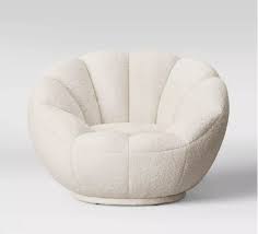 low profile round swivel chair cream sherpa room essentials white swivel chairs plush chair girl bedroom designs