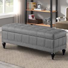 Modern ottomans and accent stools. Storage Ottoman Bench Modern Clamshell Storage Bench Upholstered Storage Footstool With Hidden Storage Space Storage Footstool For Home Bedroom 42 71 L X 14 96 W X 16 53 H Gray L0462 Walmart Com Walmart Com