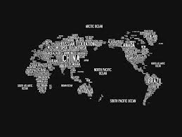 World Word Map Canvas Print Map Canvas Print Word Map Canvas Prints