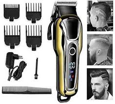 The stainless steel blades cut through all hair types while the powerful motor prevents pulling and snagging. Jaliya Cordless Hair Clippers Man S Grooming Kit Haircut Kit For Men Beard Trimmer Shaver Rechargeable With Lcd Display Black Heavy Runtime 45 Min Grooming Kit For Men Women Price In India