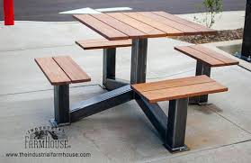 Picnic Table Outdoor Modern Industrial Style Picnic Table Metal Furniture Design Metal Picnic Tables Industrial Design Furniture