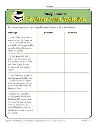 Story Elements Worksheet Problem And Solution Story Elements Worksheet Problem Solution Activities Problem And Solution