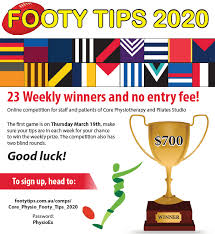 Afl footy tipping competition for 2021. Afl Footy Tips Physio Near Me Physio In My Area Physio Appt Today