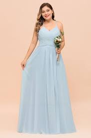 Bmbridal Plus Size V Neck Ruffle Chiffon Sky Blue Bridesmaid Dresses Online In 2020 Bridesmaid Dresses Plus Size Sky Blue Bridesmaid Dresses Long Sleeve Bridesmaid Dress