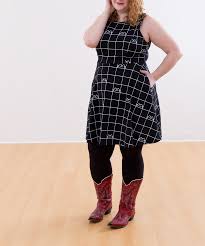 Pin By Artsiesteph On Ideal Wardrobe Grid Dress Dresses Fit Flare Dress