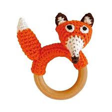 Hakel Fuchs Mit Rassel Und Greifring Aus Holz Etsy Handmade Baby Toys Crochet Ring Patterns Crochet Fox