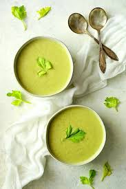 Add the garlic, leek, celery and thyme sprigs and fry for another minute; Cream Of Celery Leaf And Scallion Soup From A Chef S Kitchen