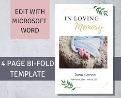 Infant Funeral Program Template Obituary Baby Funeral Simple Etsy In 2021 Funeral Program Funeral Program Template Program Template