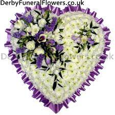 Check spelling or type a new query. Heart White With Purple Ribbon Funeral Flowers Derby