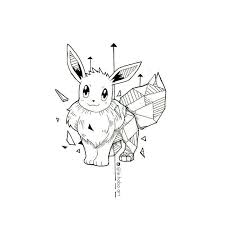 Black And Grey Wolf Pokemon Geometric Eevee Geometric Drawing Pokemon Tattoo Geometric Animals