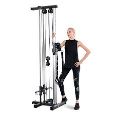 Vanswe Wall Mount Cable Station 18 Positions Adjustable Dual Pulleys Cable Crossover Machine Cable Crossover Machine Pulley Best Home Gym Equipment