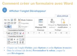 Comment Creer Facilement Un Formulaire Avec Word Optim Office Developpeur Informatique Astuces Excel Comment Creer