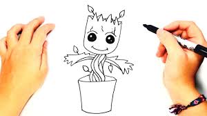 Finally, give baby groot a little bit of color and he's all ready for his next adventure! How To Draw Groot Baby Groot My How To Draw