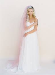 White Dress With Pink Veil Blush Veil Soft Wedding Veil Boho Wedding Veil