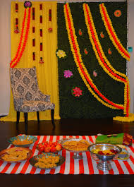 Seemantham South Indian Decoration With Offerings N In 2019 Home Indian Baby Shower Decorations Indian Baby Showers Housewarming Decorations