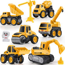 Amazon Com Construction Truck Toys Geyiie Construction Vehicles Site For Kids Engineering Toys Cars Playset For Boys Excavator Digger Tractor Bulldozer Dump Cement Steamroller Crane Sandbox Trucks Vehicles Toys Games