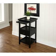 Palmer Black Accent Table With Shelf Small Accent Tables End Tables With Storage Accent Table