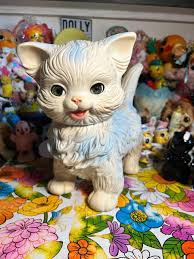 VINTAGE 1960S EDWARD Mobley Co Kitten Cat Moving Head/Closing Eye Squeak  Toy $26.05