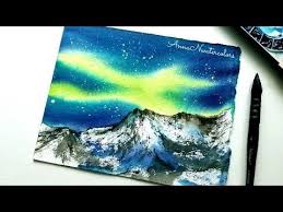 Watercolor Painting Northern Lights Aurora Borealis Youtube In 2020 Northern Lights Painting Watercolor Paintings Northern Lights Watercolor