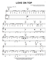 Love On Top Piano Vocal Guitar Right Hand Melody Sheet Music