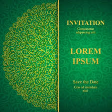 orante green wedding invitation cards