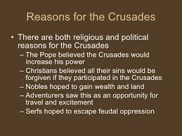 However, jerusalem was also extremely important for the muslims as muhammad, the founder of the muslim faith, had been there and there was great joy in the muslim. Crusades