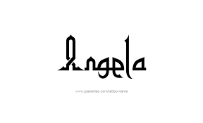 Shot on the red one. Angela Name Tattoo Designs