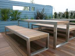Skop Table And Benches In Fsc Hardwood And Stainless Steel Contemporary Corporate Dining For Rbs Ban Ban Muebles Muebles Industriales Muebles Hierro Y Madera