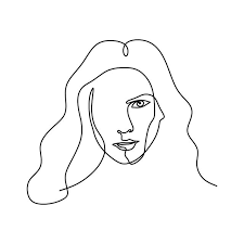 Abstract Face One Line Drawing Portrait Minimalistic Continuous Style Vector And Png Abstract Face Art Face Line Drawing Abstract Faces