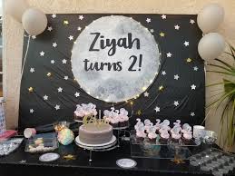 Diy Cardboard Moon For Two The Moon Party 2nd Birthday Party For Girl 2nd Birthday Party For Boys Moon Party