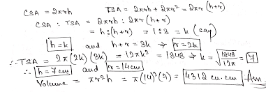 Instead, the resultant forces in certain directions may be determined, and. The Ratio Of The Curved Surface Area To The Total Surface Area Of A Right Circular Cylinder Is 1 3 Find The Volume Of The Cylinder If Its Total Surface Area Is 1848 Cm 2