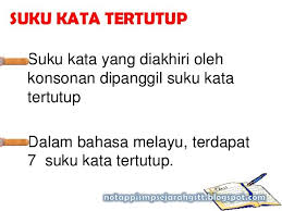 Suku Kata Terbuka Tertutup Suku Kata Tertutup Ejaan